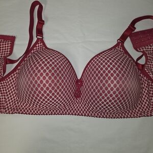 Red Polka Dot Wireless Bra Sz58 (3-4xl)
